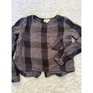 Cloth & Stone Women’s S Black & Gray Checkered Back Tie Top. Soft, Exc. Quality